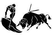 12451598-bullfighter-and-bull